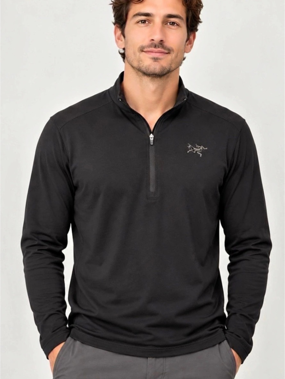 Arc’teryx Motus AR Men’s M Black 1/2 Zip Technical Base Layer